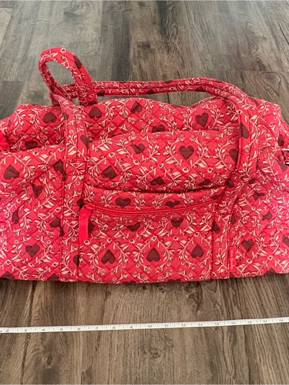 Vera Bradley Medium Duffel Bag, Imperial Hearts Red